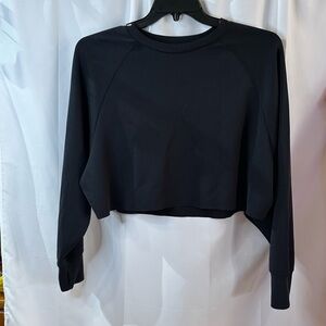 Ododos Black Long Sleeve Crop Top